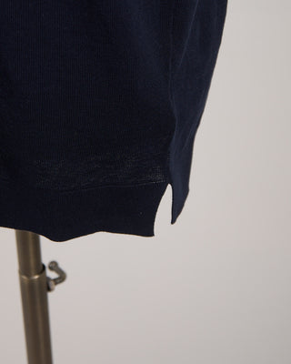 Filippo De Laurentiis Navy Straight Bottom Fine Knit Crewneck T Shirt Navy 1784