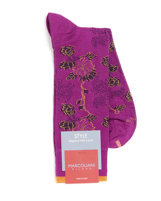 Marcoliani Floral Print Socks Fuschia  1