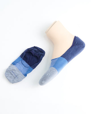 Marcoliani Pima Cotton Invisible Touch Colourblocking Socks Denim 