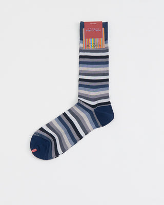 Marcoliani Stripe Socks Denim 1 2