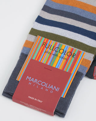 Marcoliani Rainbow Stripe Socks Orange 1 1