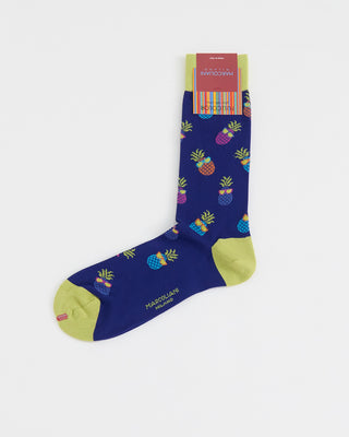Marcoliani Pineapple Print Socks Blue 1 3