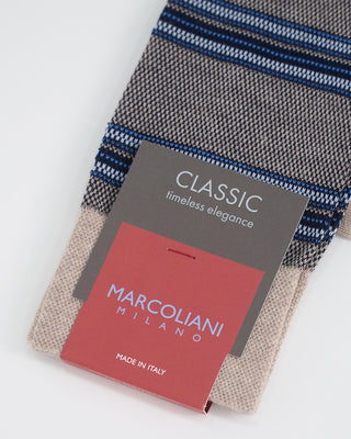 Marcoliani Stripe Socks Khaki 1 1