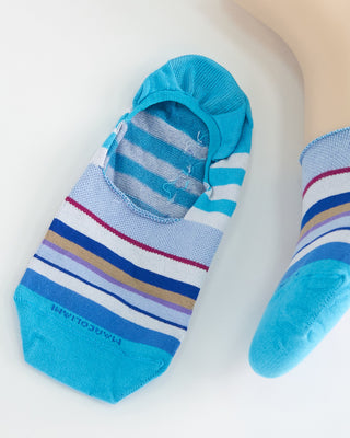 Marcoliani Stripe Loafer Socks Turquoise 1 2