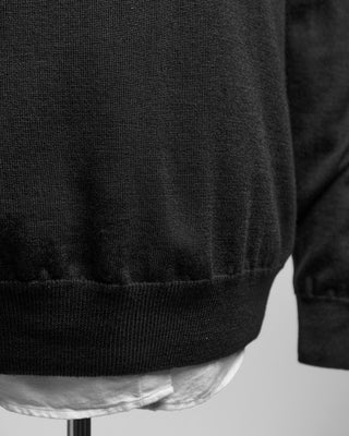 Ferrante Black 12 Gauge Quarter Zip Sweater Black  2