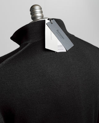 Ferrante Black 12 Gauge Quarter Zip Sweater Black  4