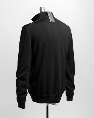Ferrante Black 12 Gauge Quarter Zip Sweater Black  5