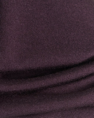 Ferrante Burgundy 12 Gauge Quarter Zip Frosted Garment Dyed Wool Sweater Burgundy 58