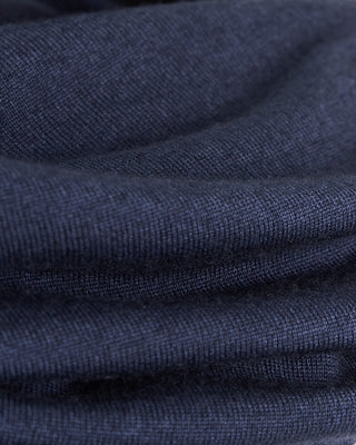 Ferrante Navy 12 Gauge Quarter Zip Frosted Garment Dyed Wool Sweater Navy 37