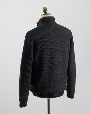 Ferrante Padded Sweater Jacket With Fleece Collar Charcoal 0 2