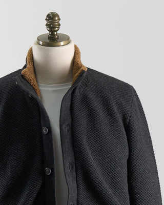 Ferrante Padded Sweater Jacket With Fleece Collar Charcoal 0 3