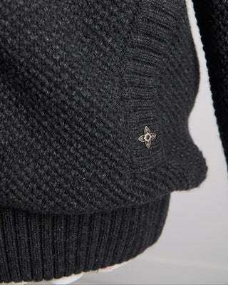 Ferrante Padded Sweater Jacket With Fleece Collar Charcoal 0 8