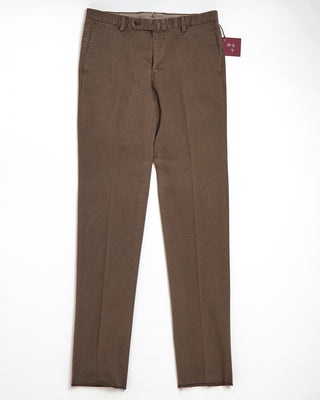 Echizenya Power Stretch Jacquard Casual Brown Chinos Brown
