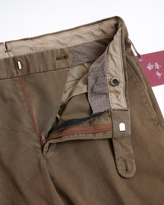 Echizenya Power Stretch Jacquard Casual Brown Chinos Brown  3