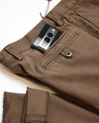 Echizenya Power Stretch Jacquard Casual Brown Chinos Brown  5