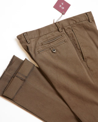 Echizenya Power Stretch Jacquard Casual Brown Chinos Brown  6