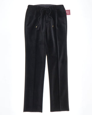 Echizenya Micro Cord Down Infused Drawstring Casual Pants Black 