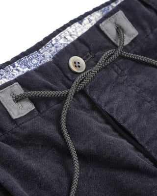 Echizenya Black Stretch Velveteen Hybrid Drawstring Pants Black  2