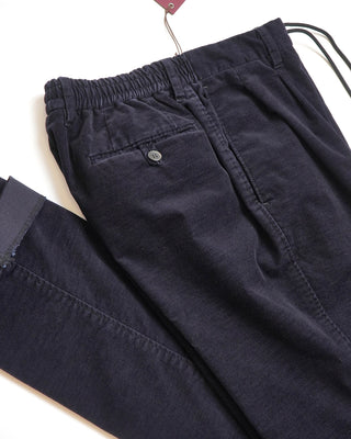 Echizenya Black Stretch Velveteen Hybrid Drawstring Pants Black  6