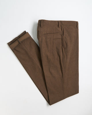 Echizenya Tricot Power Stretch Corduroy Slim Trousers Chestnut 1654