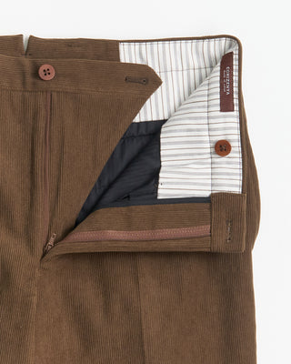 Echizenya Tricot Power Stretch Corduroy Slim Trousers Chestnut 1656