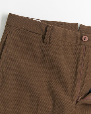 Echizenya Tricot Power Stretch Corduroy Slim Trousers Chestnut 1657