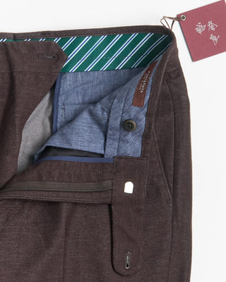 Echizenya Light Weight Power Stretch Flannel Trousers Brown 1674