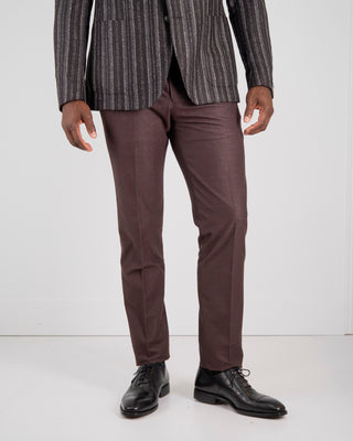 Echizenya Light Weight Power Stretch Flannel Trousers Brown 1