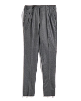 Echizenya Super 120s Light Flannel Double Pleated Dress Pants Grey 14 3546