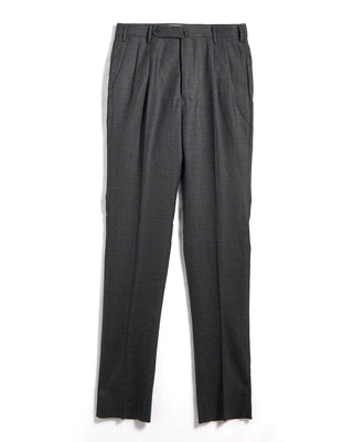 Echizenya Prince Of Wales Super 120s Light Flannel Double Pleated Dress Pants Navy 5 35201
