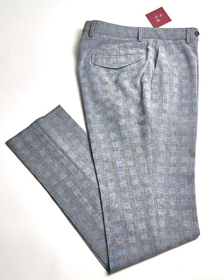 Echizenya Shark Skin Glencheck Stretch Tech Trousers Silver 891