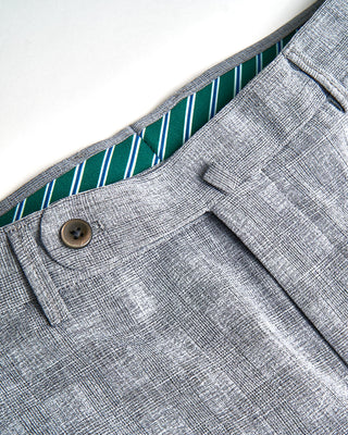 Echizenya Shark Skin Glencheck Stretch Tech Trousers Silver 892