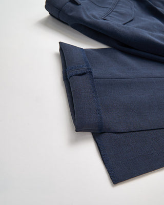 Echizenya Shark Skin Glencheck Stretch Tech Trousers Navy 867