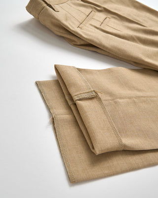 Echizenya Chambray Oxford Stretch Linen Tech Trousers Sand 861