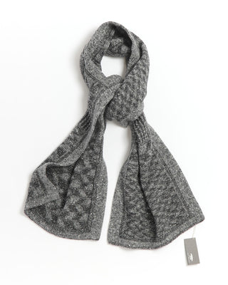 Inis Meáin Wool Cashmere Donegal Stonewall Knit Scarf Grey  Black 0 3