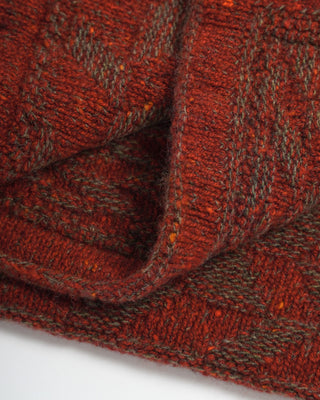 Inis Meáin Wool Cashmere Donegal Stonewall Knit Scarf Red 0 1