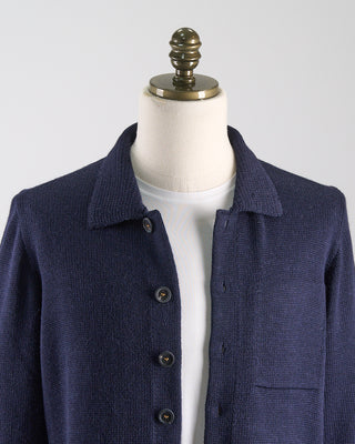 Inis Meain x Blazer Baby Alpaca  Silk Navy Isles Shirt Jacket   Limited Release Navy Isles 0 2