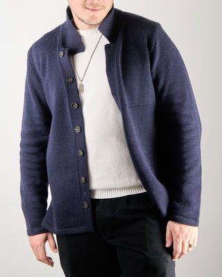 Inis Meain x Blazer Baby Alpaca  Silk Navy Isles Shirt Jacket   Limited Release Navy Isles 16