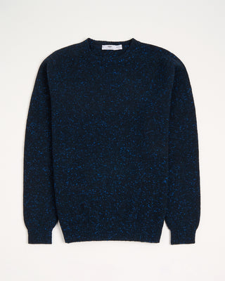 Inis Meain Wool Cashmere Classic Light Weight Flat Stitch Crewneck Sweater Navy 5 3028