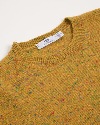 Inis Meain Wool Cashmere Classic Light Weight Flat Stitch Crewneck Sweater Yellow 2934