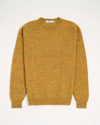Inis Meain Wool Cashmere Classic Light Weight Flat Stitch Crewneck Sweater Yellow 7 3025