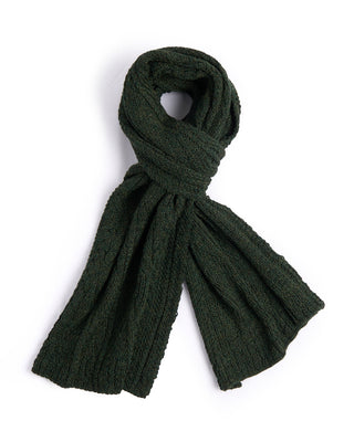 Inis Meain Alpaca Silk Classic Aran Cable Scarf Green 4 4508