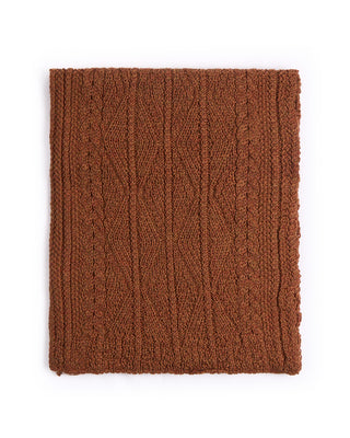 Inis Meain Alpaca Silk Classic Aran Cable Scarf Rust 1 4512