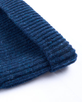 Inis Meain Classic Merino Wool Cashmere Fisherman Ribbed Hat Blue 3 4475
