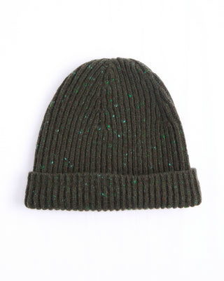 Inis Meain Classic Merino Wool Cashmere Fisherman Ribbed Hat Green 2 4470