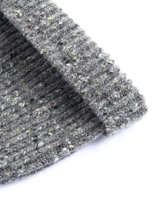 Inis Meain Classic Merino Wool Cashmere Fisherman Ribbed Hat Grey 2 4486