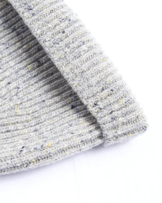 Inis Meain Classic Merino Wool Cashmere Fisherman Ribbed Hat Silver 2 4478