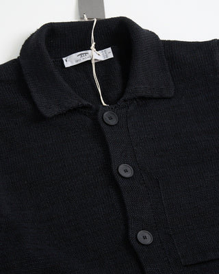 Inis Meain Linen Shirt Jacket Sweater Black 1 3