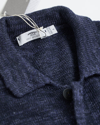 Inis Meain Linen Shirt Jacket Sweater Navy 0 4