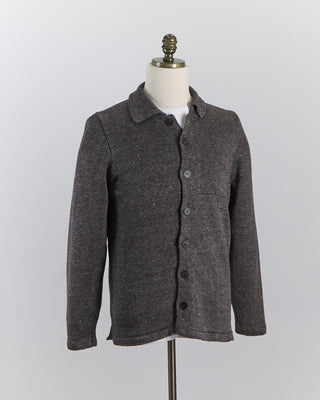 Inis Meain Signature 100% Washed Linen Charcoal Marl Shirt Jacket Charcoal 0 1
